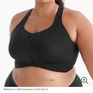 NWT Kinx Catalyst Front Zip Sports Bra, black, size 8+ (42E, 40F, 42F)